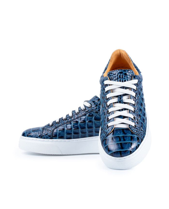 Pantofi Sport Idolo PSB3 Croco Albastru  -  Bărbați