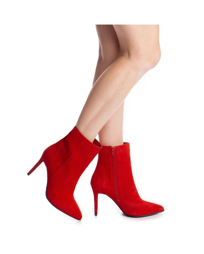 Botine Idolo BD1Roșu Velur -  Femei