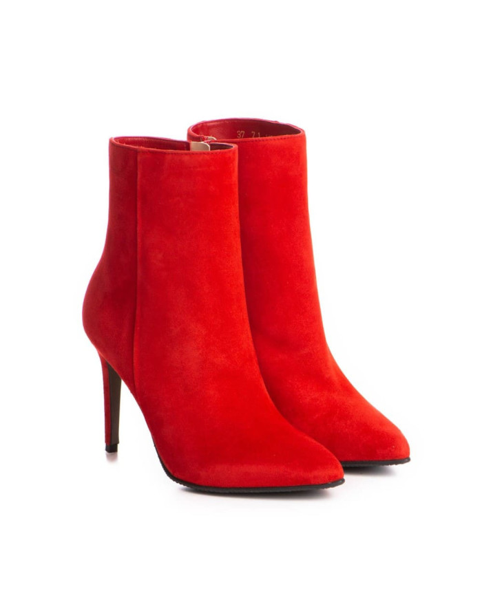 Botine Idolo BD1Roșu Velur -  Femei