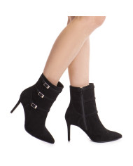 Botine Idolo BD2 Negru velur -  Femei