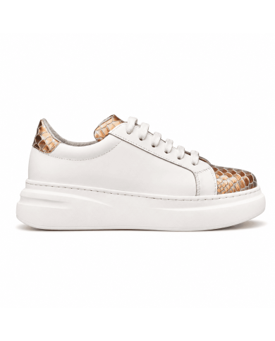 Pantofi Sport Idolo PS1 White/Gold -  Damă
