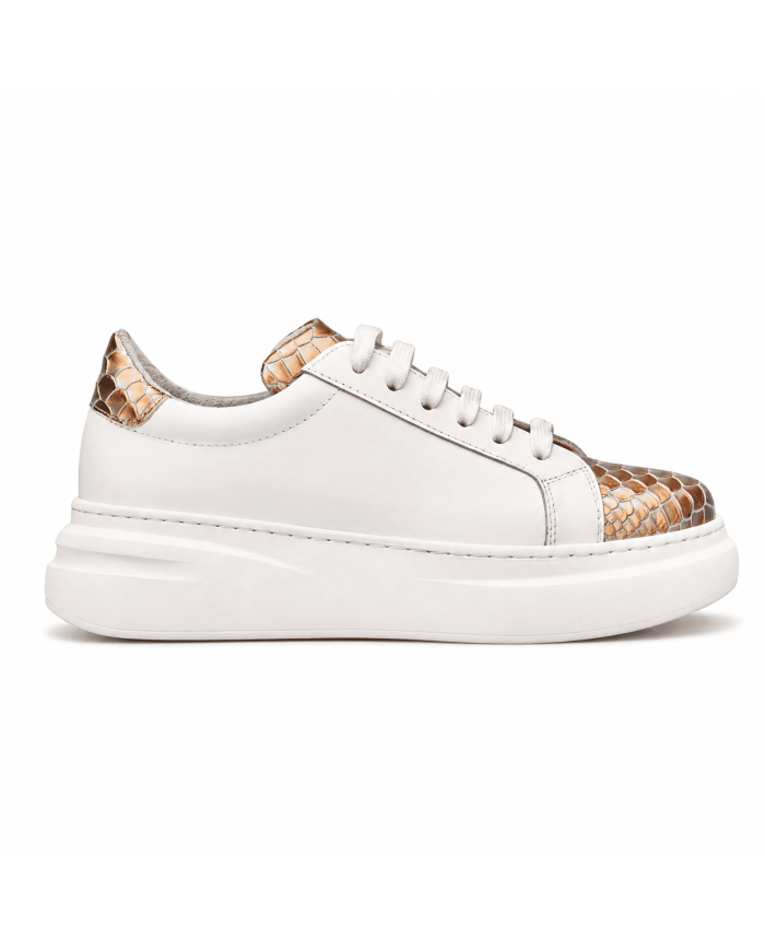 Pantofi Sport Idolo PS1 White/Gold -  Damă