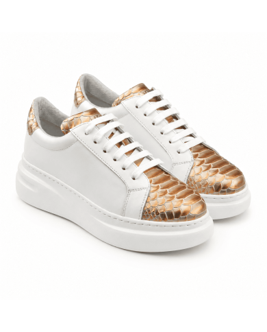 Pantofi Sport Idolo PS1 White/Gold -  Damă