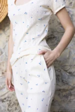 Pijama damă Loreta – tricou cu mâneci scurte și pantaloni lungi
