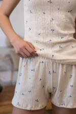 Pijama scurtă damă Loreta – maiou cu bretele și pantaloni scurți