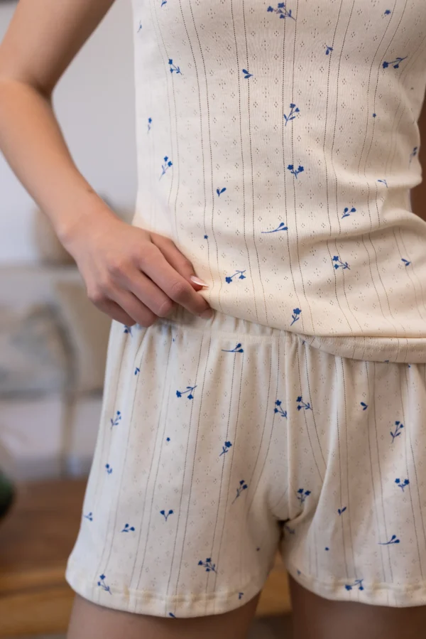 Pijama scurtă damă Loreta – maiou cu bretele și pantaloni scurți