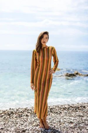Rochie de plajă Sofia – model lung cu spatele decupat