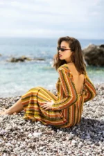 Rochie de plajă Sofia – model lung cu spatele decupat