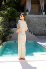 Rochie lungă damă Lorena – model floral lejer