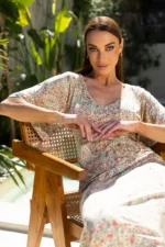 Rochie lungă damă Lorena – model floral lejer