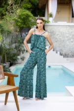 Pijama damă Timeea – maiou cu bretele și pantaloni lungi
