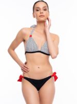 Costum de baie damă Arianna – două piese, alb cu buline