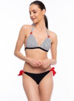 Costum de baie damă Arianna – două piese, alb cu buline