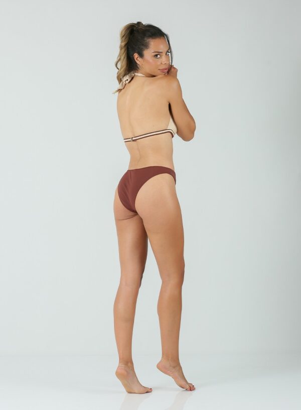 Costum de baie damă Isabella – două piese, bej și maro