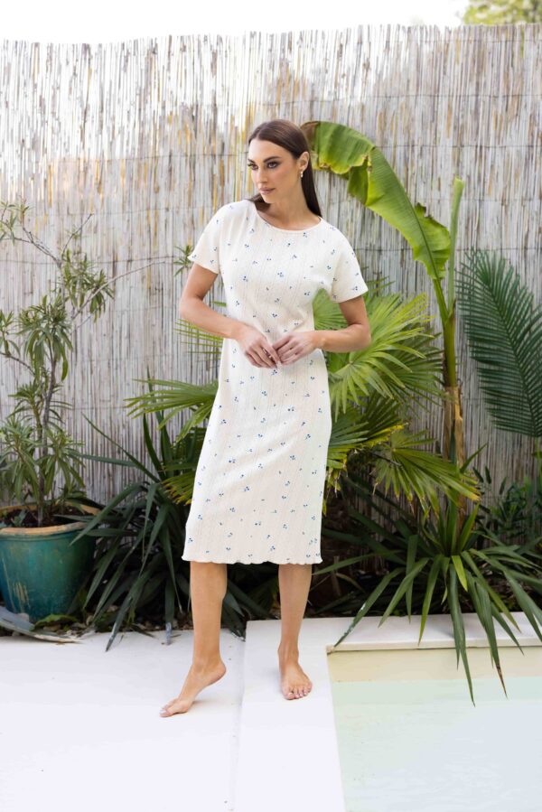 Cămașă de noapte damă Loreta – model din bumbac cu imprimeu floral