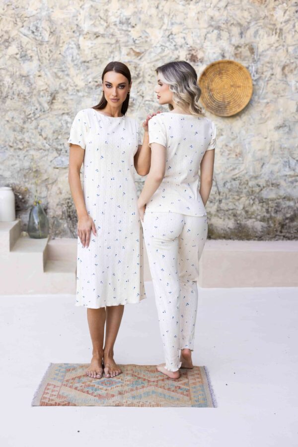 Cămașă de noapte damă Loreta – model din bumbac cu imprimeu floral
