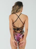 Costum de baie damă Marina – model întreg, roz cu animal print