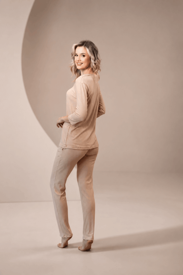 Pijama damă Gabriella – bluză cu mâneci 3/4 și pantaloni lungi
