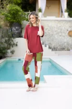 Pijama damă Mirabella – tricou oversize și pantaloni lungi