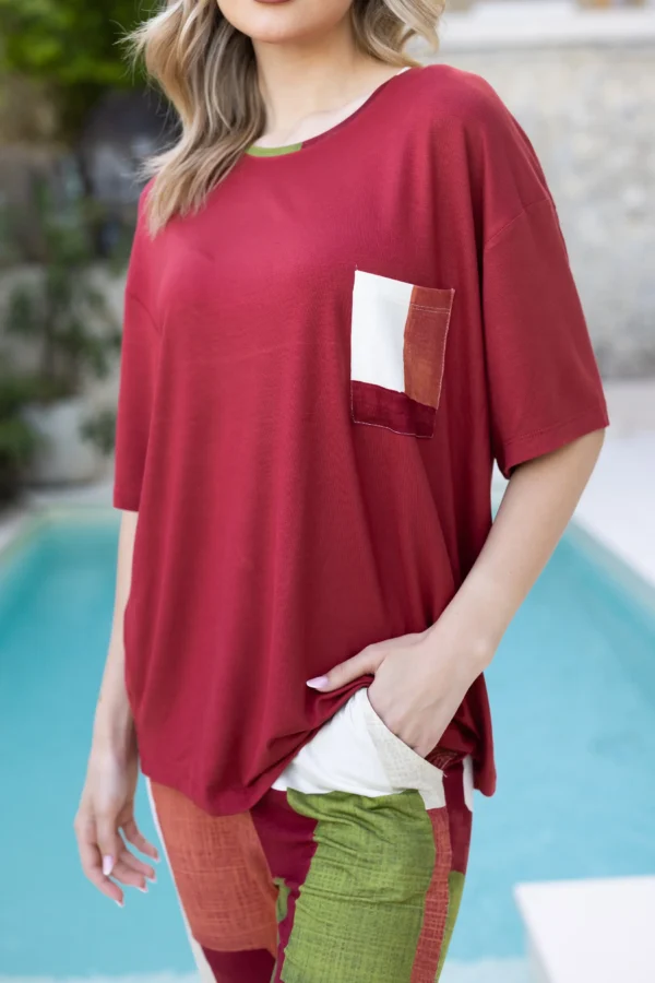 Pijama damă Mirabella – tricou oversize și pantaloni lungi