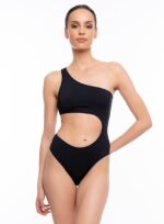 Costum de baie damă Veronica– model întreg asimetric, negru