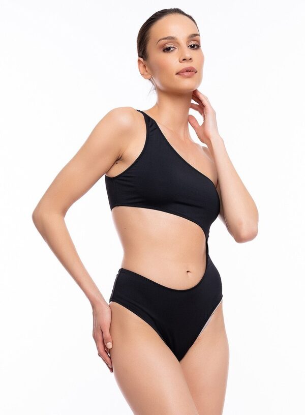 Costum de baie damă Veronica– model întreg asimetric, negru