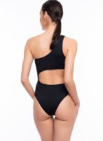 Costum de baie damă Veronica– model întreg asimetric, negru