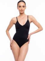 Costum de baie damă Viviana – model întreg asimetric, negru