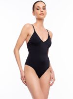 Costum de baie damă Viviana – model întreg asimetric, negru